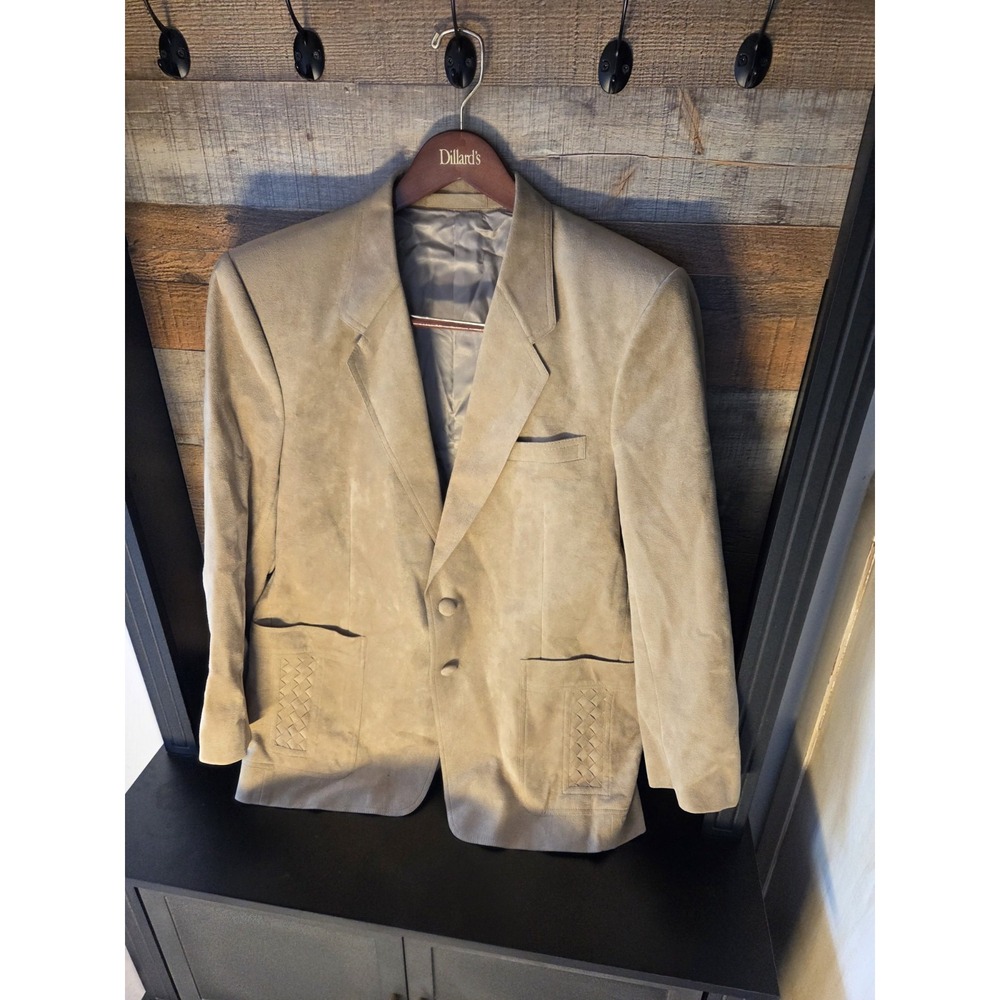 Princeton 1970 Suede Camel Suit Jacket, Vintage Tailored, Disco Era, retro